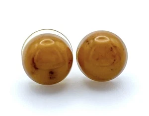 Vintage Sarah Coventry Butterscotch & braune runde Bakelit Ohrringe Kobold Kern - Bild 1 von 4