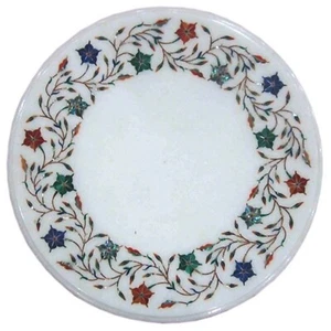 Round Coffee Table Top , Semi Precious Stone Table , Royal Look Lawn Side Table - Picture 1 of 4