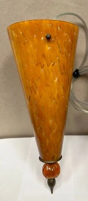 TECH LIGHTING 700TDSPIAZ  INVERTED SPIRIT TAHOE PINE AMBER LINE VOLTAGE PENDANT - Image 1 of 4