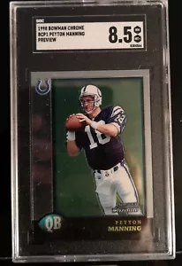 SGC 8.5 💥 PEYTON MANNING RC 1998 Topps Bowman Chrome Preview Rookie Card # BCP1 - Picture 1 of 2