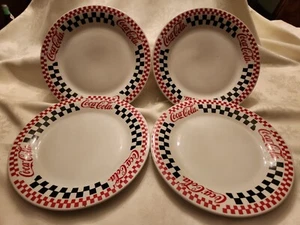 Set Of 4 Coca-Cola Coke GIBSON China Dinner Plates Dishes  10.5” 1996 - Picture 1 of 3