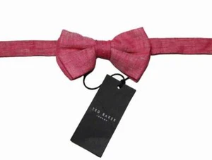 Ted Baker Bow Tie Italian Linen Pink Pre-Tied One Size Men's - Picture 1 of 1