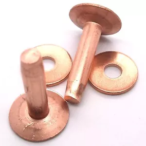 Copper Rivets & Burrs # 9 3/4" (1.9 cm) Long 50 Pk 11281-00 by Tandy Leather - Picture 1 of 3