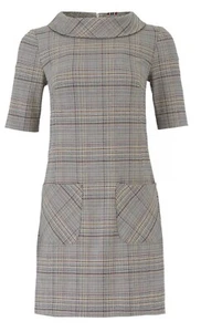 Trina Turk Plaid Maleko Dress W Folded Collar Size 2 Brand New - Picture 1 of 4