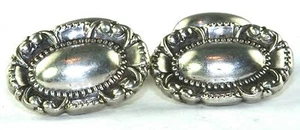 EDWARDIAN ANTIQUE STERLING SILVER MENS FANCY CUFFLINKS - Picture 1 of 3