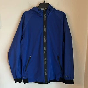 Nike Men's Dri-Fit Hooded Training Jacket Blue large Running outdoors activewear - Picture 1 of 13