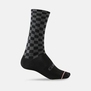 Giro Comp Racer High Rise 6" Cycling Socks - Checkered Grey