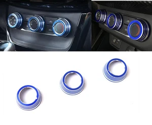 3PCS Blue For Nissan Kicks 2017-2024 Aluminum AC Control Knob Ring Cover Trim - Bild 1 von 4