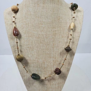 Collana dichiarazione peruviana vintage 40 pollici maglione singolo filo - Foto 1 di 4