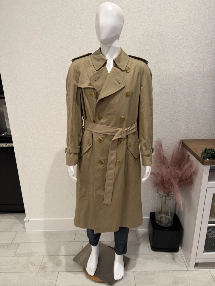 Винтажный Burberry Тренч хаки с шерстяной подкладкой съемный мужской размер 40R - Изображение 1 из 4
