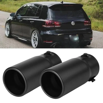 2x For VW Golf Car Exhaust Tip Pipe Rear Tail Throat Muffler Stainless Steel - Изображение 1 из 4
