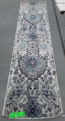 CREAM / LIGHT GREY 2'-3" x 8'-0" Damaged Rug Reduced Price 1172792467 MAD600C-28 - Image 1 of 4