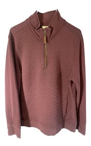 LL Bean Quilted Pullover Jacket Plum Colored Cold Weather Pockets Womens Size XL - Picture 1 of 4