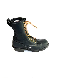 Botas Leñadoras Carolina 922 Cuero Negro Hombres Talla 12 D Hechas en EE. UU. Puntera Suave - Imagen 1 de 10