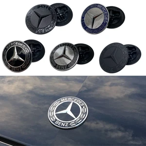 57mm Stern Emblem Motorhaube schwarz Mercedes GLC GLK CLA CLS A B C E R S AMG - Bild 1 von 23