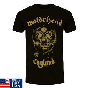 Camiseta Motorhead Inglaterra Clásica Banda Dorada Oficial Negra Nueva - Imagen 1 de 4