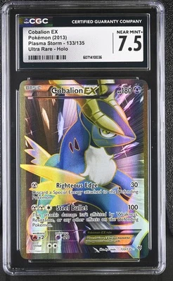 CGC 7.5 Cobalion EX 2013 Plasma Storm 133/135 Ultra Rare Holo Pokemon Card - Image 1 of 2