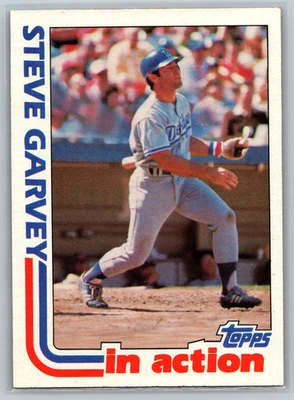 1982 Topps Baseball Card #180 [In Action] Steve Garvey Los Angeles Dodgers MLB - Image 1 of 2