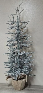 Vintage Flocked Artificial Christmas Tree with Burlap Base 38”  - Picture 1 of 6