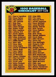 1990 Bowman Checkliste #528 Karten 397-528 - Bild 1 von 2