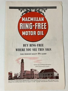 1944 Macmillan Ring Free Motor Oil Print Ad Where You See This Sign - Picture 1 of 2