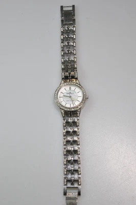 Reloj de pulsera para mujer Anne Klein joyería para correr tono plata estrás XH16 Foto 1 de 4
