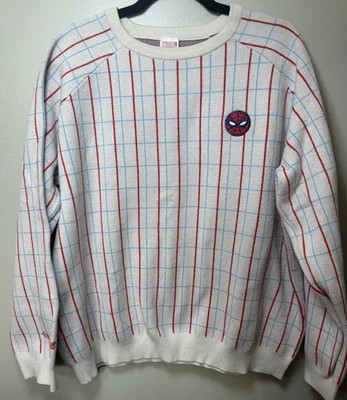 Disney Parks Marvel Spider-man Sweater  Sz XL Crewneck With Great Power Heavy - Image 1 of 4