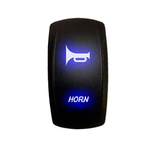 Blue LED Backlit HORN Rocker Switch 3-pin 12V Momentary (20 PCS) - Picture 1 of 2