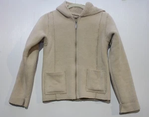 Antiguo Abrigo Chaqueta con Capucha Sherpa Marrón Azul Marino Cálido, Bolsillos-XL USADO EN EXCELENTE ESTADO Acogedor Invierno - Imagen 1 de 7
