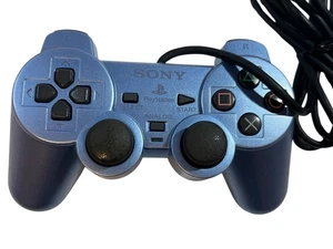 Playstation PS2 AQUA BLUE DUALSHOCK2 Analog Controller SCPH-10010 Maintained - Picture 1 of 24
