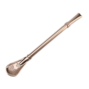 2 Pack Stainless Straws Eco-Friendly Spoon For Cocktails Lemonade - Picture 1 of 9