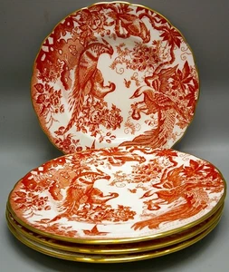 Royal Crown Derby RED AVES Set di 4 PIATTI per pane - Foto 1 di 3