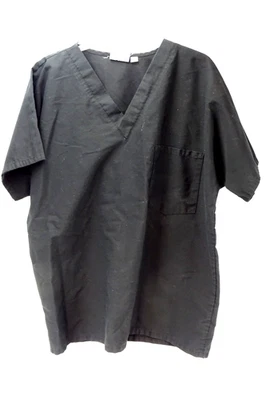 Мужской размер большой черный скрабы верх, ScrubZone на Landoff, 65% полиэстер 35% хлопок - Изображение 1 из 4