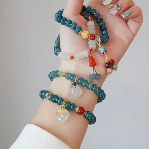 Bracciale Donna Fatto a Mano Cristallo Artificiale Perline Stile Cinese Idea Regalo Unica‌  - Foto 1 di 11