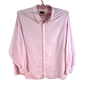 Proper Cloth Solid Woven Button-Down Shirt Men's Size 4XLT (21/38) Pink Cotton - Picture 1 of 8