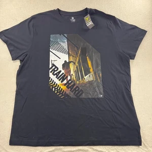 Camiseta Antigua Azul Marino Activa XXL Gráfica Entrenamiento Duro Azul Marino Prendas para Hombre Camiseta Gimnasio Nueva con Etiquetas - Imagen 1 de 7
