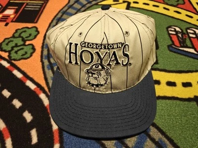 NUEVO SIN ETIQUETAS De colección Años 90 Georgetown Hoyas El Juego Rayas Script Snapback Sombrero EE. UU. Foto 1 de 4