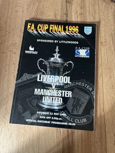 1996 MANCHESTER UNITED MAN UTD V LIVERPOOL FA CUP FINAL FOOTBALL PROGRAMME - Picture 1 of 2