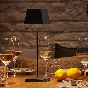Nuindie LED Akku Tischleuchte Außentischleuchte IP54 schwarz eckig - Bild 1 von 9