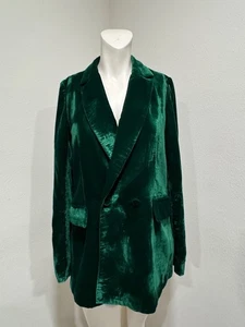 House Of Harlow Damen Blazer Smaragdgrün Samt - Bild 1 von 5