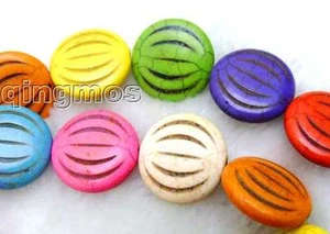 OFERTA Grande 25mm Forma de Cushaw Multicolor TURQUESA Cuentas Hebra 15"-los489 Envío Gratuito - Imagen 1 de 1