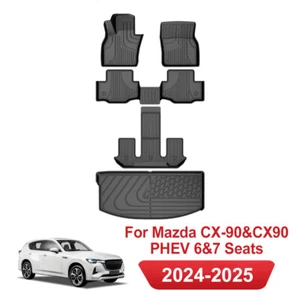Alfombrillas y revestimientos de carga 3D para coche para Mazda CX-90 y CX90 PHEV 6 y 7 asientos 2024 2025 - Imagen 1 de 9