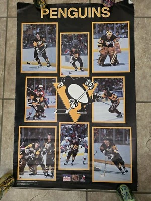 Pittsburgh Penguins 1988 Lemieux Quinn Brown Cunneyworth Zalapski Coffey POSTER  - Image 1 of 4