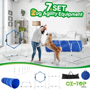 Pet Dog Agility Equipment 7PCS Set Obstacle Course Training Supplies Toys Jump - Picture 1 of 12