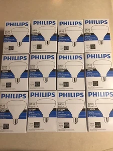PHILIPS Flood Light 150-Watt BR38 Long-Life 130-Volt 150BR38/5FL CASE Of 12 BULB - Picture 1 of 10