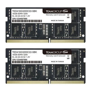 TEAMGROUP ELITE DDR4 32GB Kit (2 x 16GB) 3200MHz (2933MHz or 2666MHz) PC4-256... - Picture 1 of 7