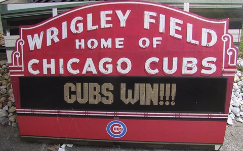 MLB Chicago 'Cubs Win' Mounted Print 20 X 30 Wrigley Field Cover