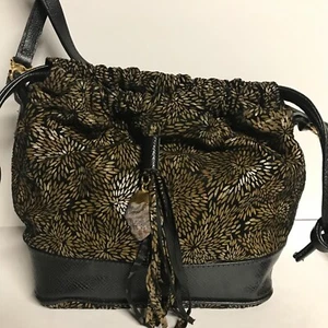 MARCO AVANE BUCKET BAG W MOONSTONE CHARM BLACK/GOLD PERFECT SIZE - Picture 1 of 10