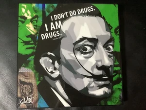 Bild POP ART Salvador Dalí, Die Zeit, Kunst, Poster im Holzrahmen 25x25cm NEU - Picture 1 of 4