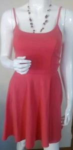 Charlotte Russe Womens Peach Fit N Flare Dress With back cut outs Sz S - Picture 1 of 6